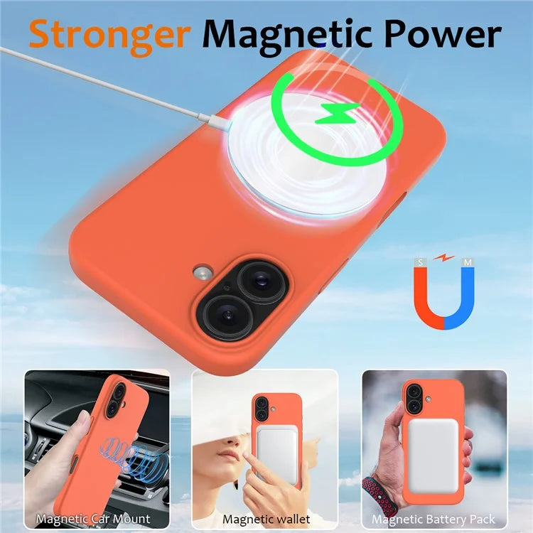 For iPhone 16 Case Compatible with MagSafe Anti-Drop Liquid Silicone Phone Cover