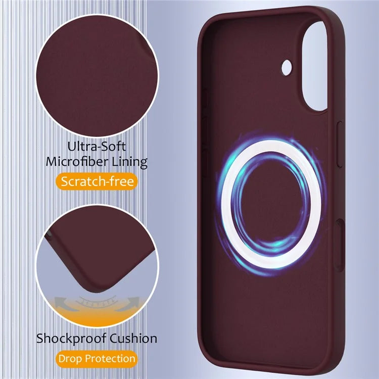For iPhone 16 Case Compatible with MagSafe Anti-Drop Liquid Silicone Phone Cover