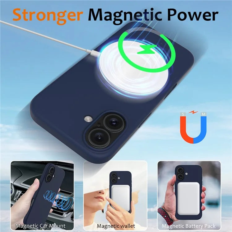 For iPhone 16 Case Compatible with MagSafe Anti-Drop Liquid Silicone Phone Cover