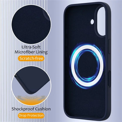 For iPhone 16 Plus Case Liquid Silicone Phone Cover Compatible with MagSafe