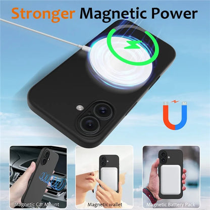 For iPhone 16 Plus Case Liquid Silicone Phone Cover Compatible with MagSafe