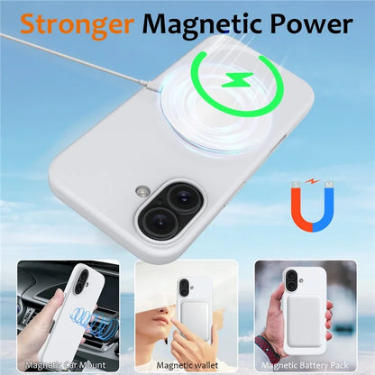 For iPhone 16 Plus Case Liquid Silicone Phone Cover Compatible with MagSafe
