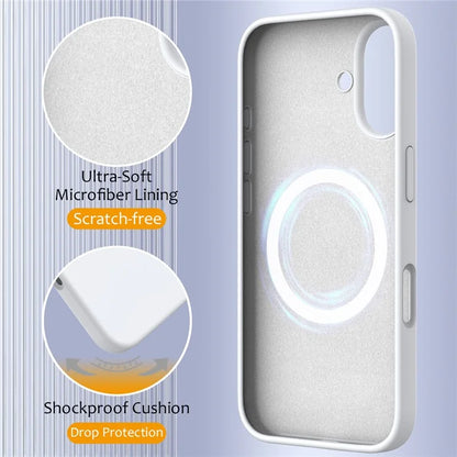 For iPhone 16 Plus Case Liquid Silicone Phone Cover Compatible with MagSafe