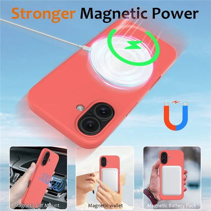 For iPhone 16 Plus Case Liquid Silicone Phone Cover Compatible with MagSafe