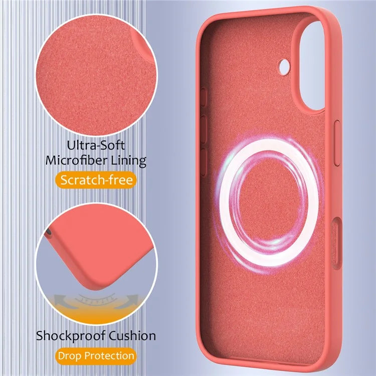For iPhone 16 Plus Case Liquid Silicone Phone Cover Compatible with MagSafe