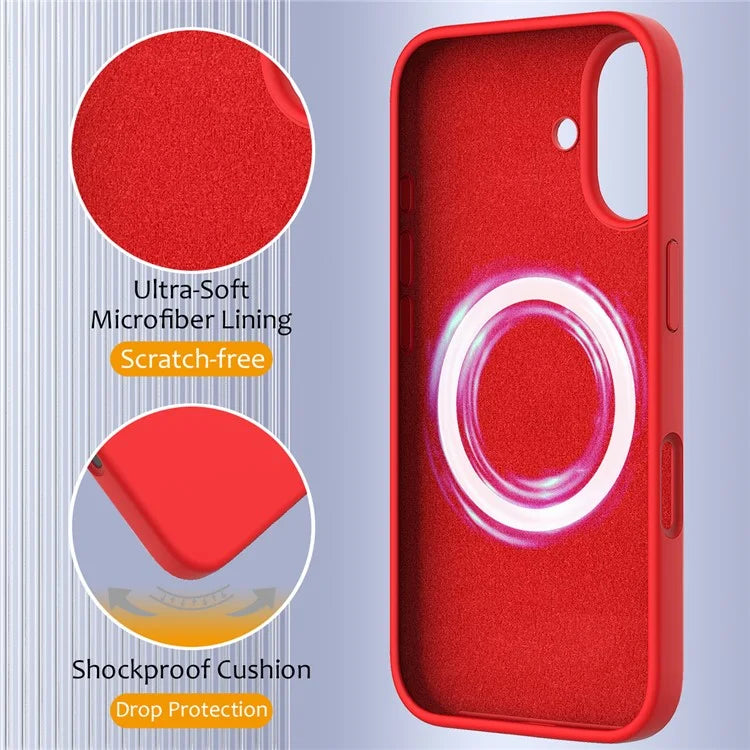 For iPhone 16 Plus Case Liquid Silicone Phone Cover Compatible with MagSafe