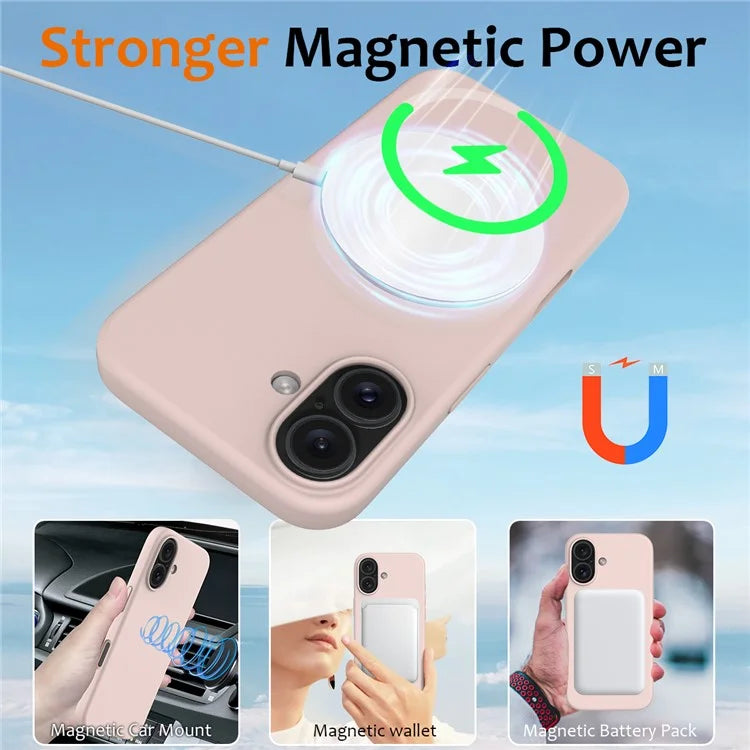 For iPhone 16 Plus Case Liquid Silicone Phone Cover Compatible with MagSafe