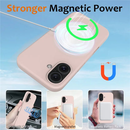 For iPhone 16 Plus Case Liquid Silicone Phone Cover Compatible with MagSafe