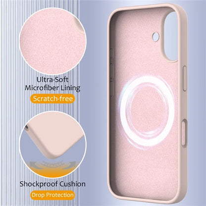For iPhone 16 Plus Case Liquid Silicone Phone Cover Compatible with MagSafe