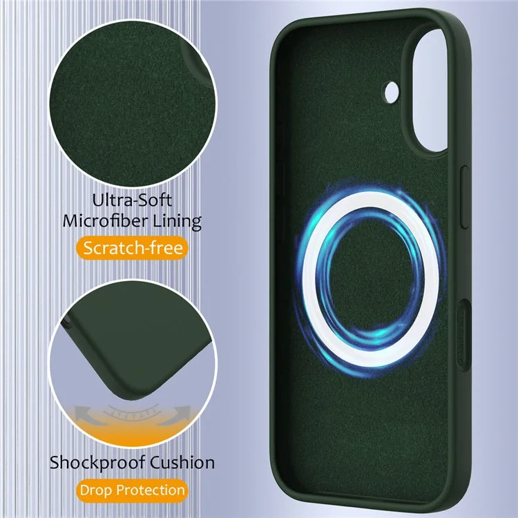 For iPhone 16 Plus Case Liquid Silicone Phone Cover Compatible with MagSafe
