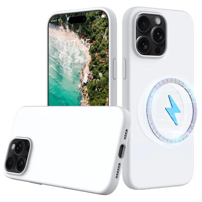 For iPhone 16 Pro Magnetic Case Shockproof Liquid Silicone Phone Cover