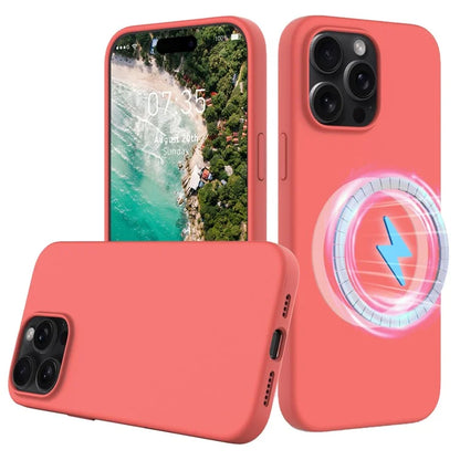For iPhone 16 Pro Magnetic Case Shockproof Liquid Silicone Phone Cover