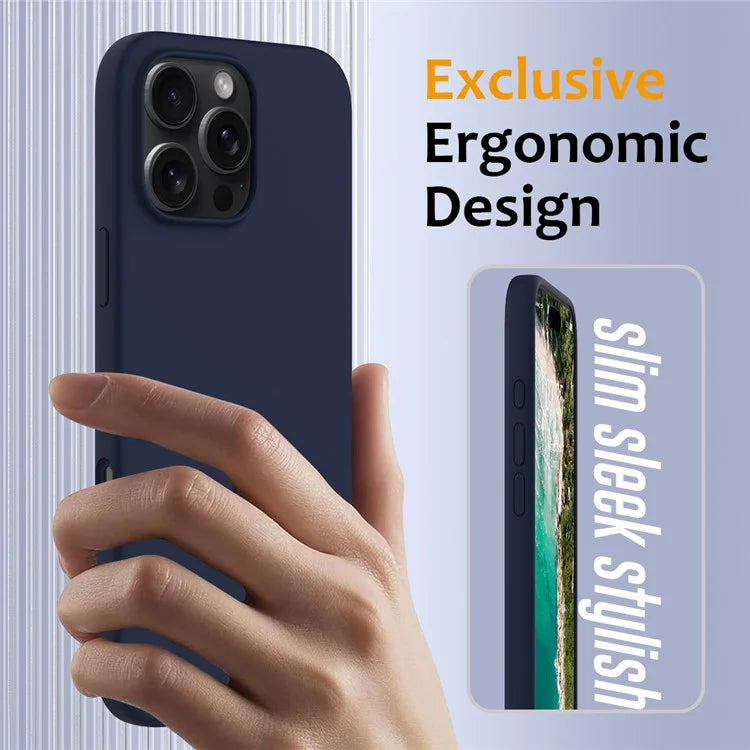 For iPhone 16 Pro Magnetic Case Shockproof Liquid Silicone Phone Cover