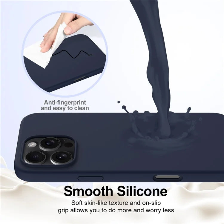 For iPhone 16 Pro Magnetic Case Shockproof Liquid Silicone Phone Cover