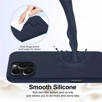 For iPhone 16 Pro Magnetic Case Shockproof Liquid Silicone Phone Cover
