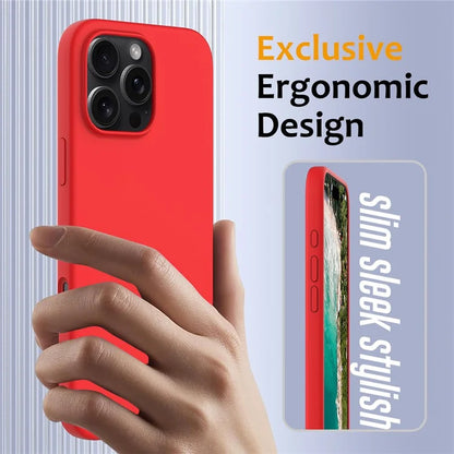 For iPhone 16 Pro Magnetic Case Shockproof Liquid Silicone Phone Cover