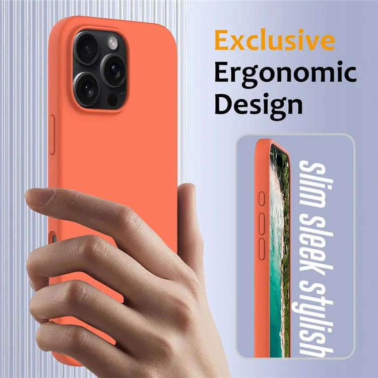 For iPhone 16 Pro Magnetic Case Shockproof Liquid Silicone Phone Cover