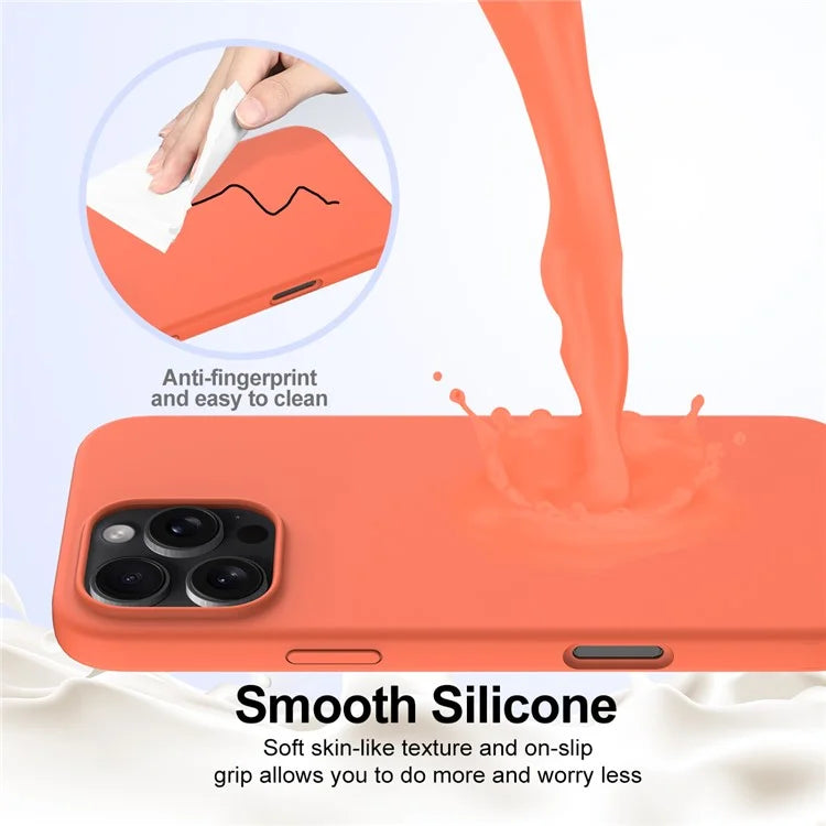 For iPhone 16 Pro Magnetic Case Shockproof Liquid Silicone Phone Cover
