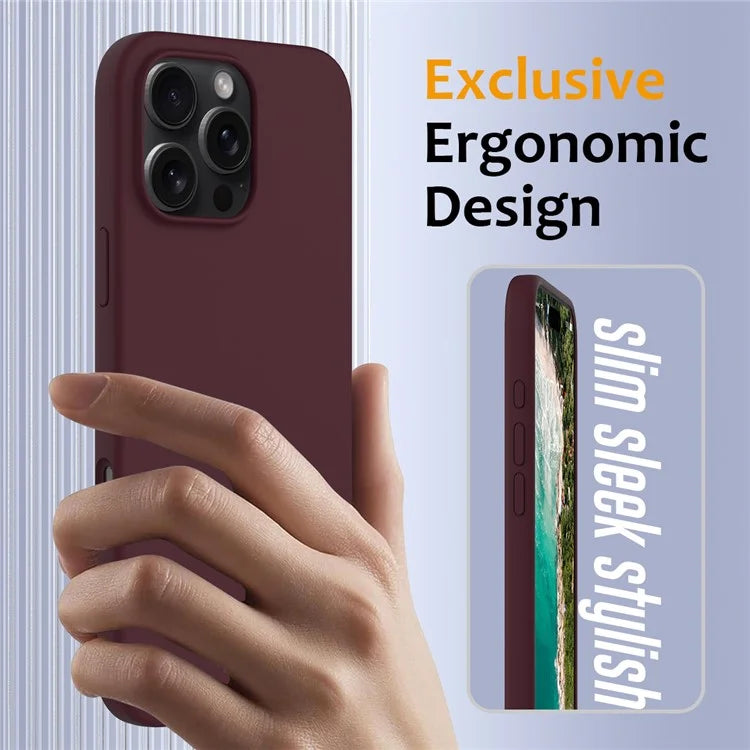 For iPhone 16 Pro Magnetic Case Shockproof Liquid Silicone Phone Cover