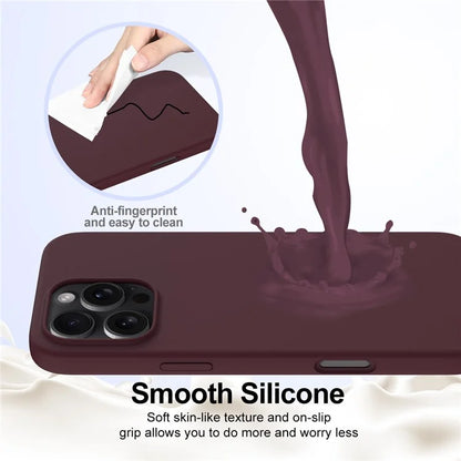 For iPhone 16 Pro Magnetic Case Shockproof Liquid Silicone Phone Cover
