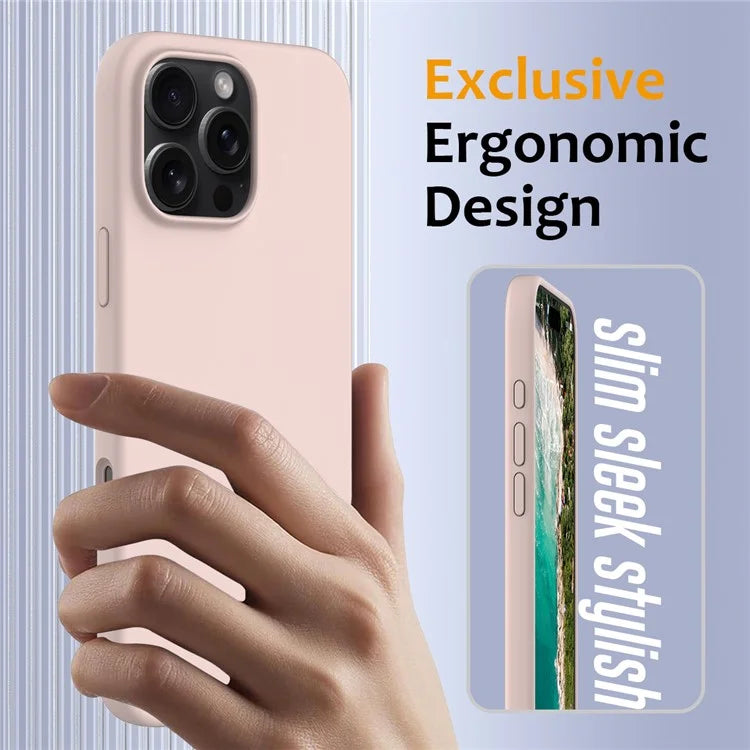 For iPhone 16 Pro Magnetic Case Shockproof Liquid Silicone Phone Cover