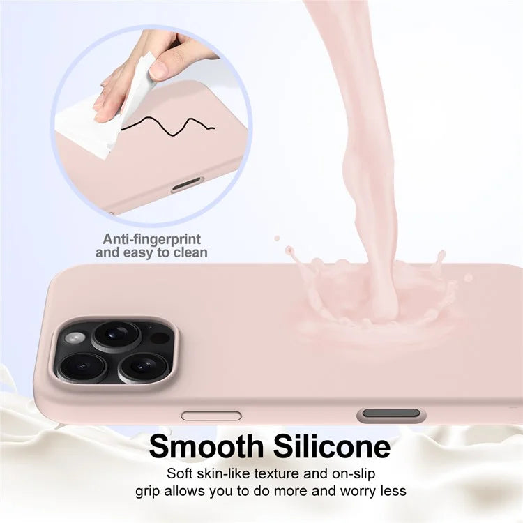 For iPhone 16 Pro Magnetic Case Shockproof Liquid Silicone Phone Cover