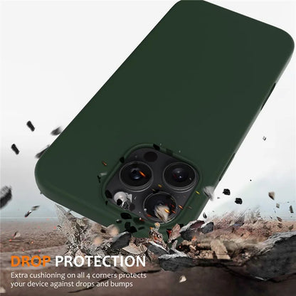For iPhone 16 Pro Magnetic Case Shockproof Liquid Silicone Phone Cover