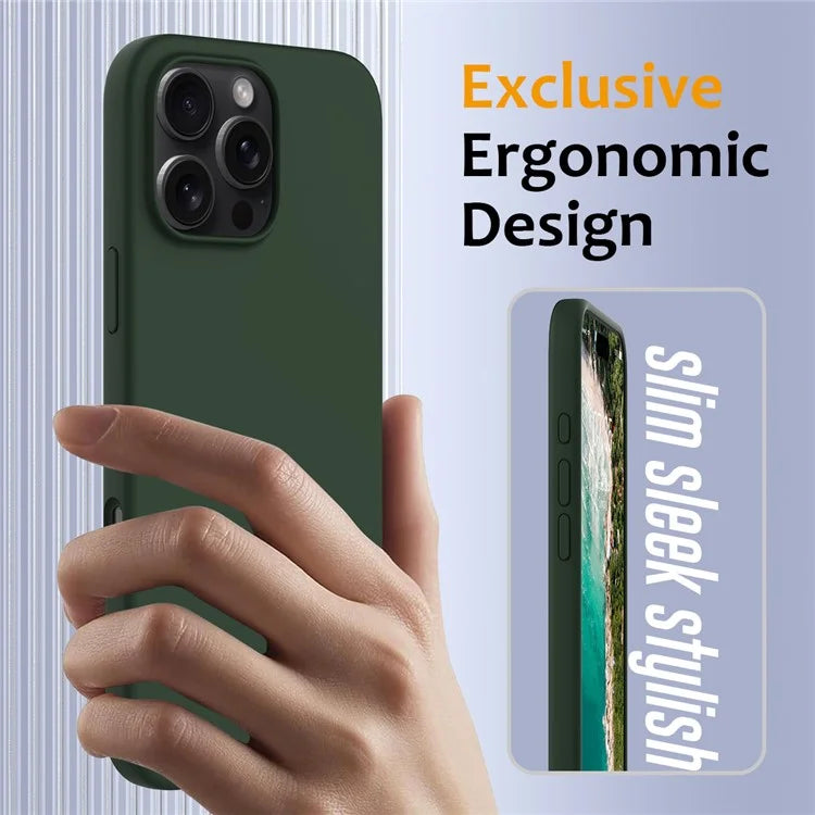 For iPhone 16 Pro Magnetic Case Shockproof Liquid Silicone Phone Cover