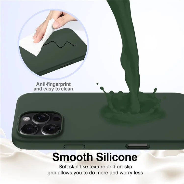 For iPhone 16 Pro Magnetic Case Shockproof Liquid Silicone Phone Cover