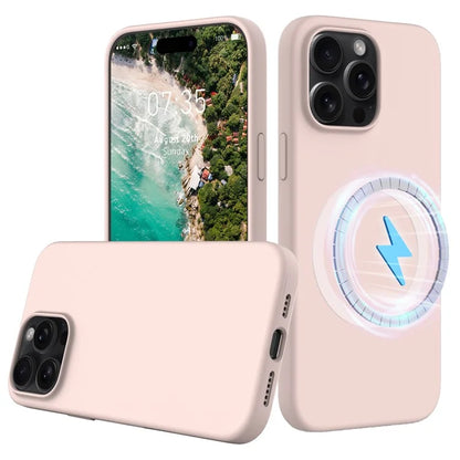 For iPhone 16 Pro Max Magnetic Case Protective Liquid Silicone Phone Cover