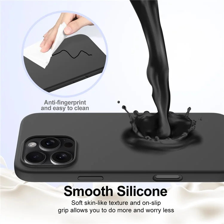 For iPhone 16 Pro Max Magnetic Case Protective Liquid Silicone Phone Cover