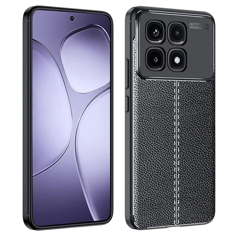For Xiaomi Redmi K70 Ultra Case Litchi Texture TPU Flexible Phone Cover, Black