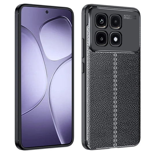 For Xiaomi Redmi K70 Ultra Case Litchi Texture TPU Flexible Phone Cover, Black