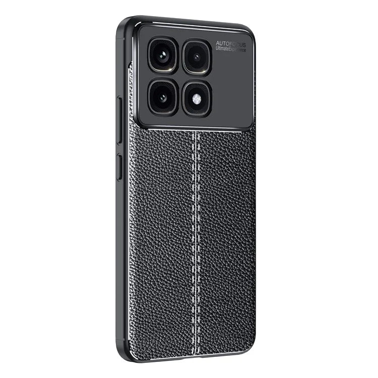 For Xiaomi Redmi K70 Ultra Case Litchi Texture TPU Flexible Phone Cover, Black