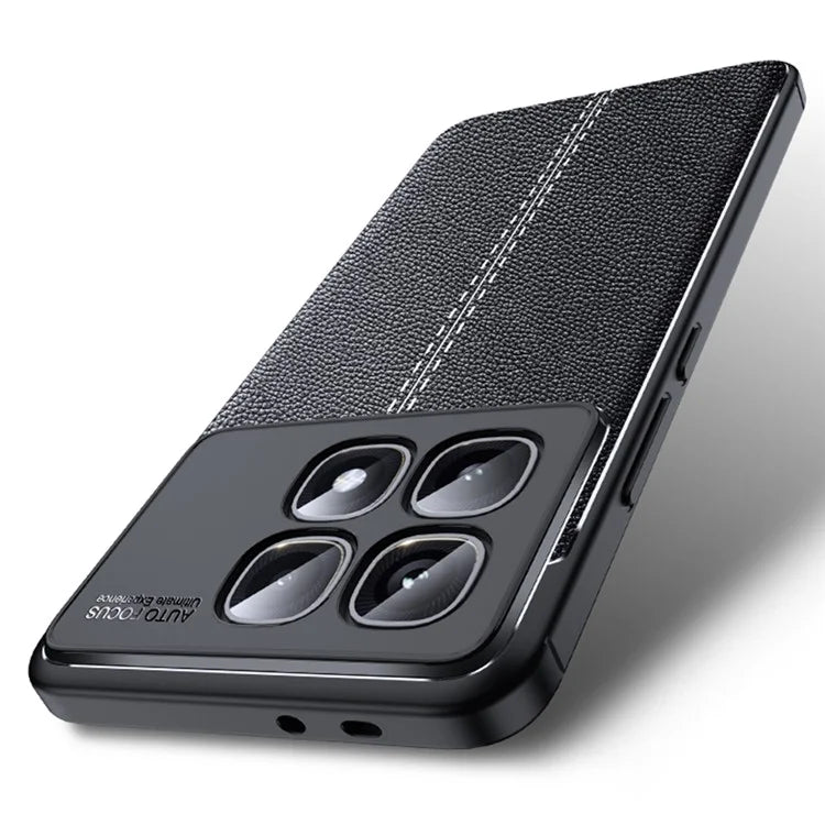 For Xiaomi Redmi K70 Ultra Case Litchi Texture TPU Flexible Phone Cover, Black