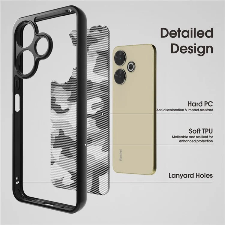 IBMRS For Xiaomi Redmi 13 5G  /  4G Case Hybrid 2 in 1 Soft TPU Hard PC Phone Cover