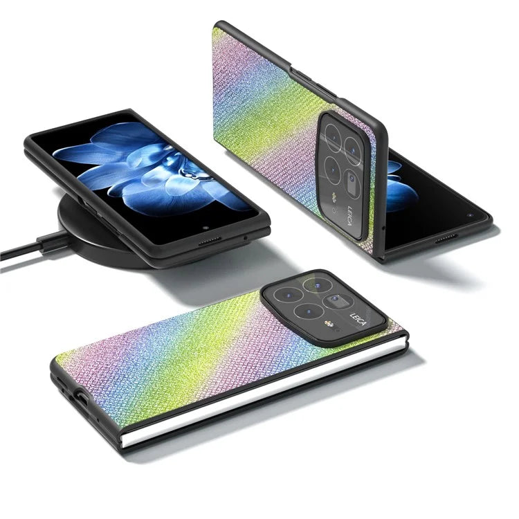 ABEEL For Xiaomi Mix Fold 4 5G Case Glitter Rhinestone Texture Leather+PC Phone Cover
