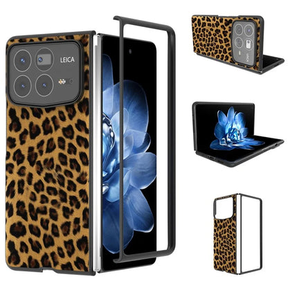 ABEEL For Xiaomi Mix Fold 4 5G Case Leopard Pattern PU+PC Phone Cover