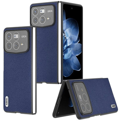 ABEEL For Xiaomi Mix Fold 4 5G Case Litchi Texture Genuine Cow Leather+PC Phone Cover