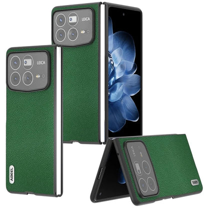 ABEEL For Xiaomi Mix Fold 4 5G Case Litchi Texture Genuine Cow Leather+PC Phone Cover