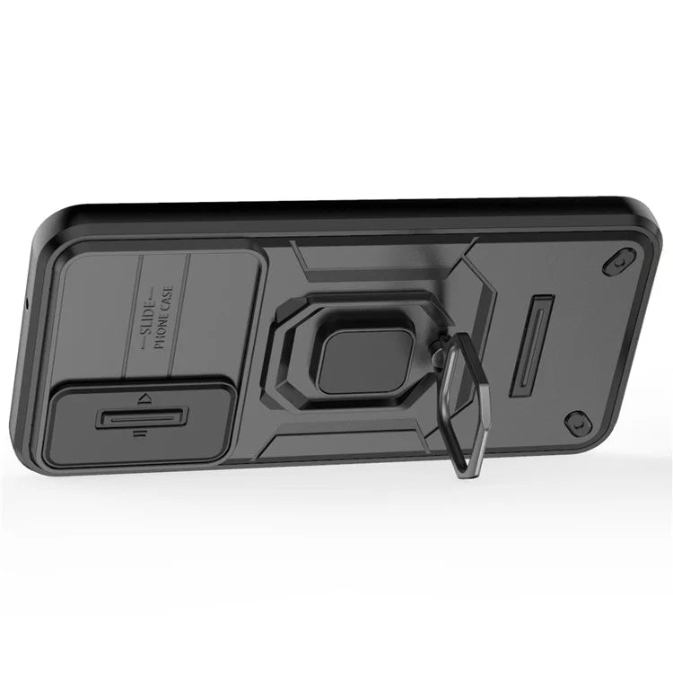 For Samsung Galaxy M35 5G Case PC+TPU Kickstand Phone Protector with Lens Cover