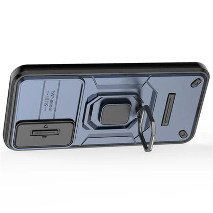 For Samsung Galaxy M35 5G Case PC+TPU Kickstand Phone Protector with Lens Cover
