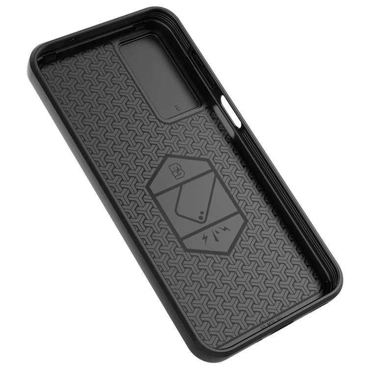 For Samsung Galaxy M35 5G Case PC+TPU Kickstand Phone Protector with Lens Cover