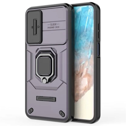 For Samsung Galaxy M35 5G Case PC+TPU Kickstand Phone Protector with Lens Cover