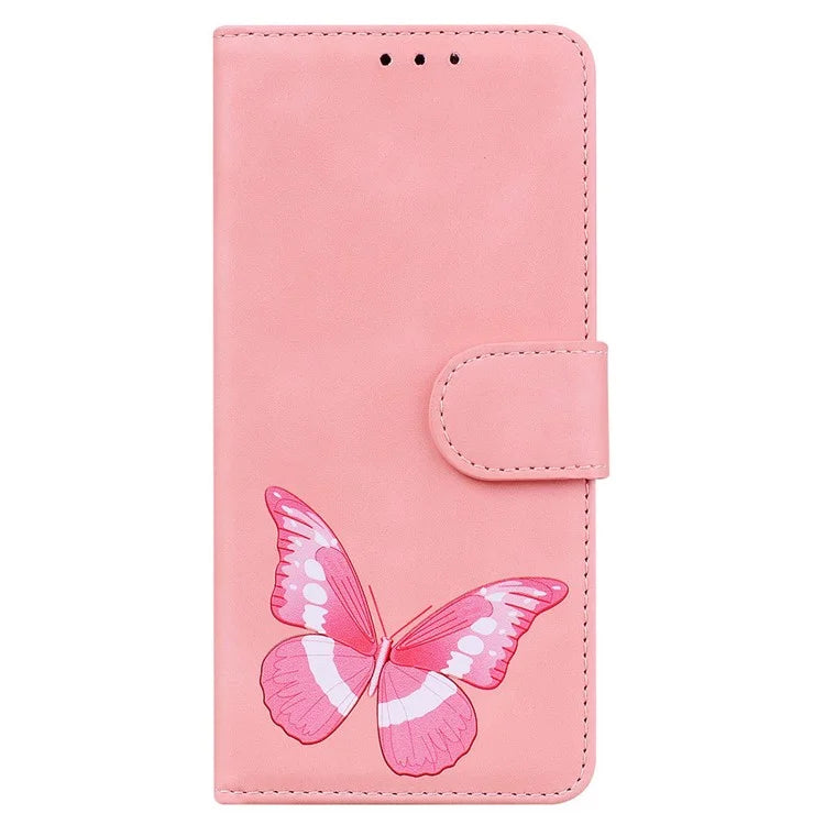 For Samsung Galaxy A06 Stand Case PU Leather Phone Cover Butterfly Printed
