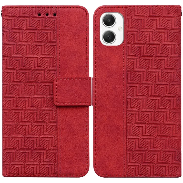 For Samsung Galaxy A06 Case Geometry Pattern Leather Wallet Phone Cover