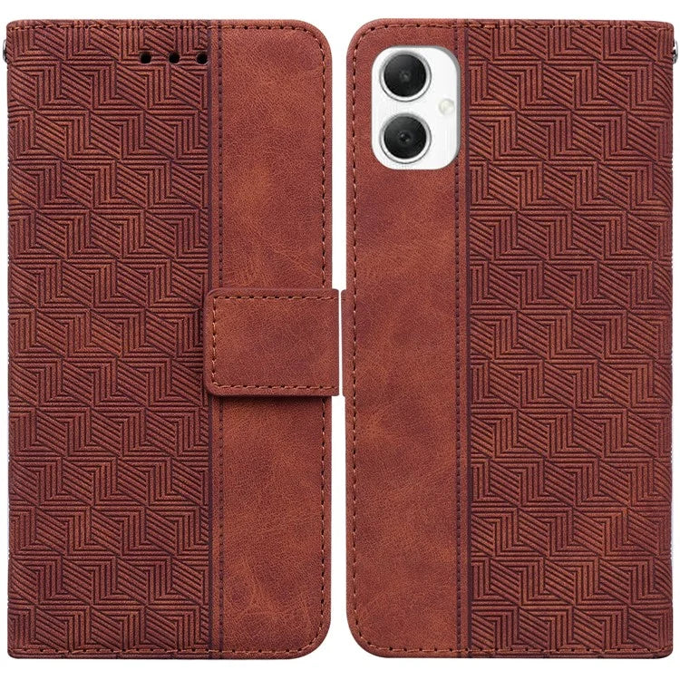 For Samsung Galaxy A06 Case Geometry Pattern Leather Wallet Phone Cover