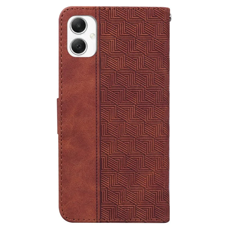 For Samsung Galaxy A06 Case Geometry Pattern Leather Wallet Phone Cover