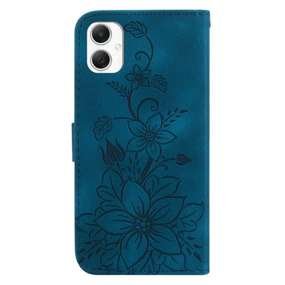For Samsung Galaxy A06 Case Lily Flower Imprint Leather Phone Cover with Stand