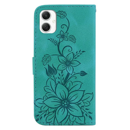 For Samsung Galaxy A06 Case Lily Flower Imprint Leather Phone Cover with Stand